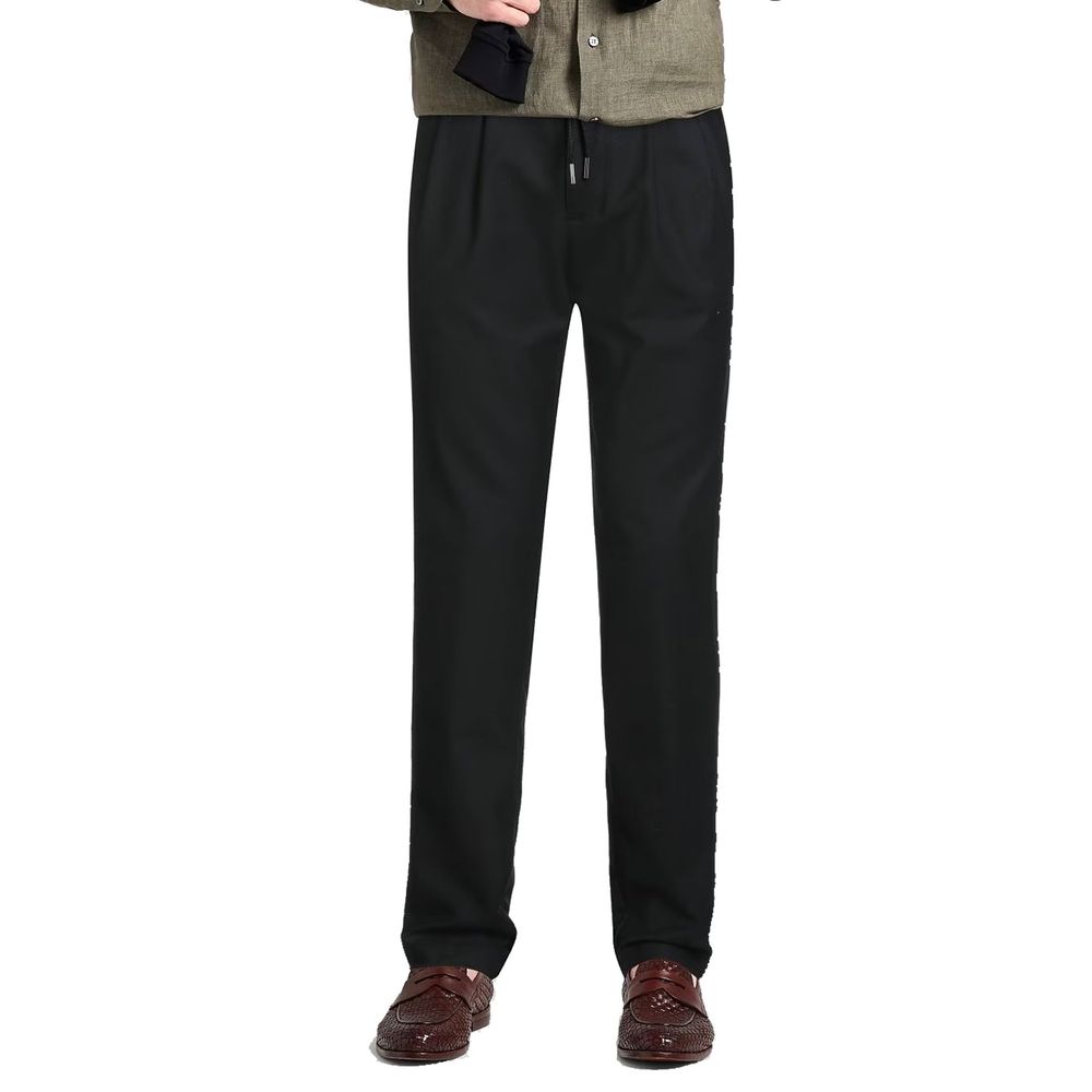 Herno Black Elastane Casual Pants