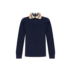 Burberry Blue Cotton Polo Shirt