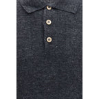 Brunello Cucinelli Gray Cotton Polo Shirt