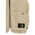 Stone Island Beige Cotton Sleeveless Jacket
