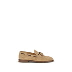 Brunello Cucinelli Brown Calf Leather Bos Taurus Slip-On Loafers