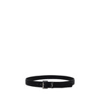 Saint Laurent Black Calf Leather Bos Taurus Belt