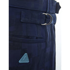Emporio Armani Blue Linen Casual Pants