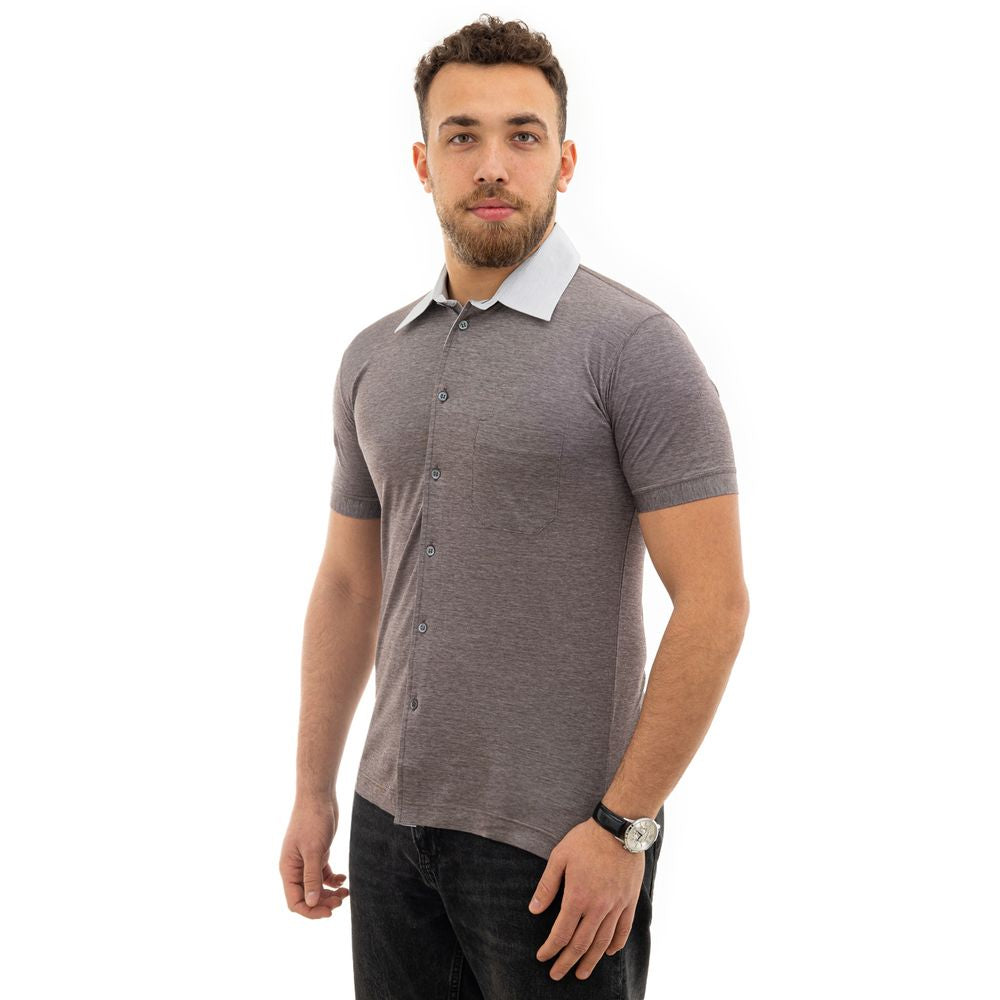 Corneliani Bicolor Cotton Shortsleeve Shirt